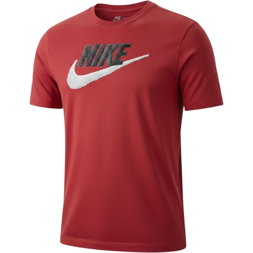 Nike T-Shirt Center Swoosh Activewear Workout Running T-Shirt Red, Large